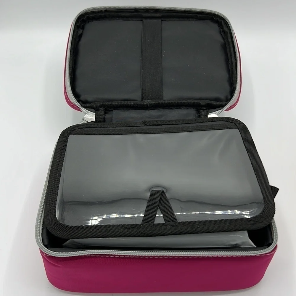 LUNCH BOX TRAVEL PACK WITH FREEZER PACKS PINK & GRAY